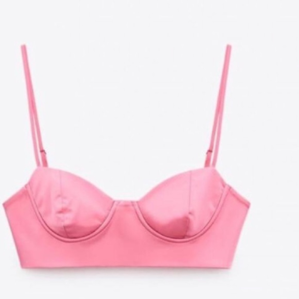 Satin bralette crop top from Zara
